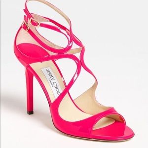 Jimmy Choo “Lang” Neon Patent Sandals